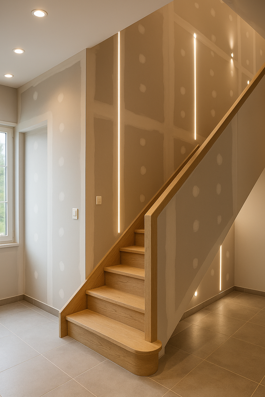 Cloisons avec lames LED encastrées